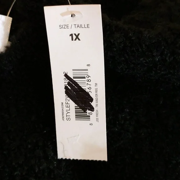 Joe Fresh| NWT Black Crew Neck Sweater Some Recycled Materials - Picture 8 of 13